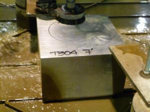 7" Thick Plate Waterjet Cut